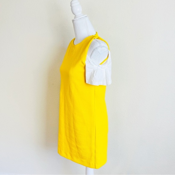 Zara Collection Yellow Ribbed Contrast White Off Shoulder Bardot Shift Dress - Picture 2 of 15